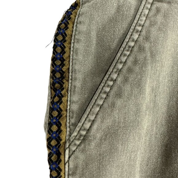 Torrid Denim Womens Size 22 Khaki Pants Embroidered Trim Casual - Picture 2 of 9